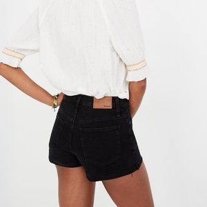 Madewell high rise button through denim shorts